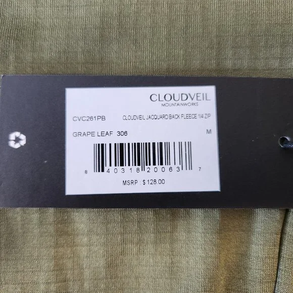 Cloudveil Jacquard Sierra Run Don't Walk Fleece 1/4 Zip Mens Medium - Picture 4 of 5